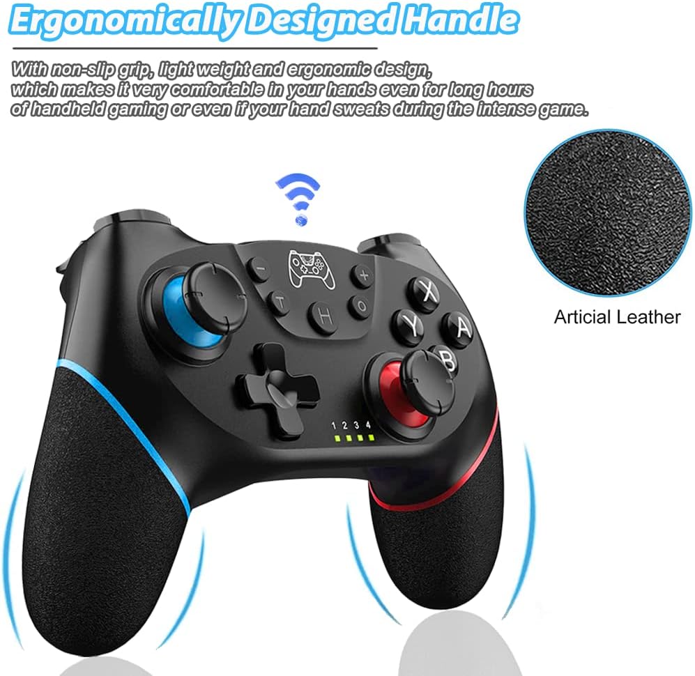 [2023 Upgraded Version] Wireless Pro Controller Compatible for Nintendo Switch Sefitopher Bluetooth Switch Pro Controller Gampad Joypad,PC Controller Supports Gyro Axis Turbo and Dual Vibration with Charging Cable