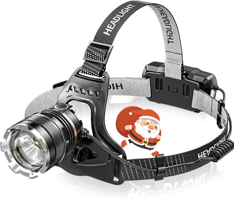 Head Torch Rechargeable,Motion Sensor,5200mAh Waterproof Adjustable Headlamp for Camping Running Fishing Outdoor