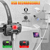 Head Torch Rechargeable,Motion Sensor,5200mAh Waterproof Adjustable Headlamp for Camping Running Fishing Outdoor