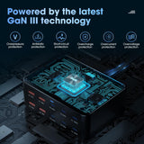 330W 10-Port USB Charging Station, PD 100W 65W 45W 30W 20W 18W USB C GaN III Charger Laptop & Phone Fast Charger Plug